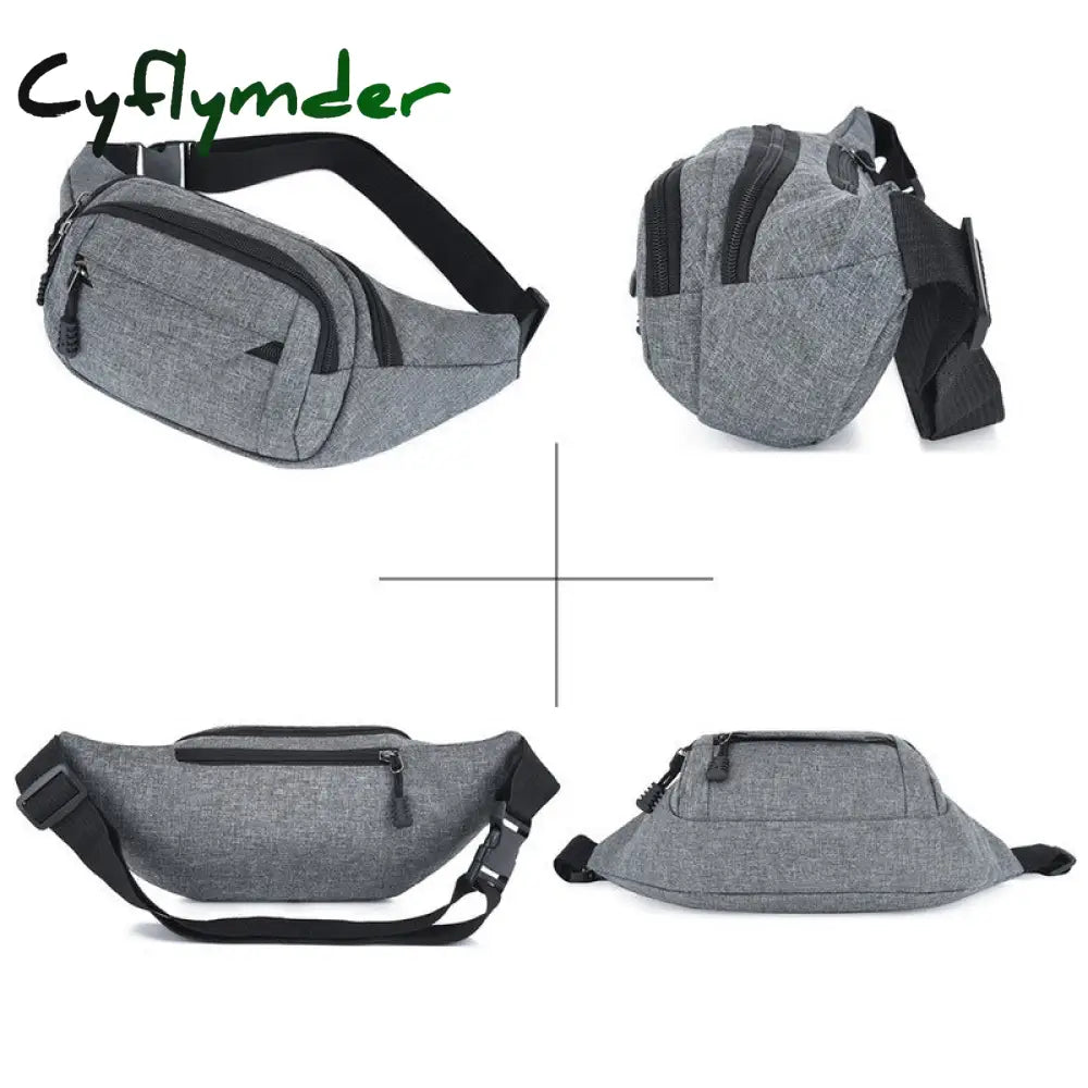 Cyflymder Fashion Men Women Waist Bag Casual Fanny Pack Purse Large Phone Belt Pouch Canvas Outdoor