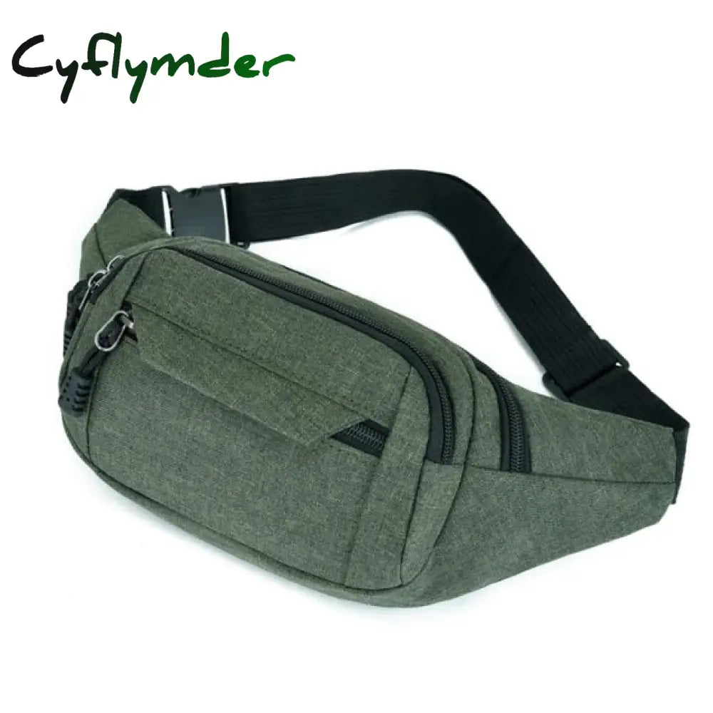 Cyflymder Fashion Men Women Waist Bag Casual Fanny Pack Purse Large Phone Belt Pouch Canvas Outdoor