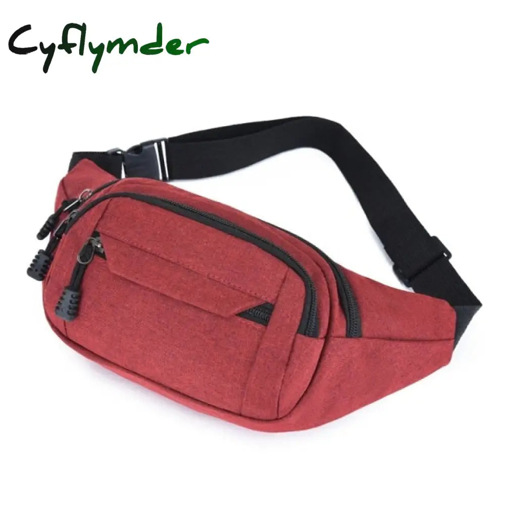 Cyflymder Fashion Men Women Waist Bag Casual Fanny Pack Purse Large Phone Belt Pouch Canvas Outdoor