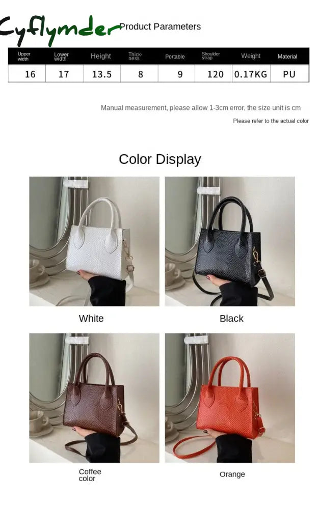 Cyflymder Fashion Mini Square Bag New Vintage Handbag Literary Crowds Shoulder Messenger Pu Leather