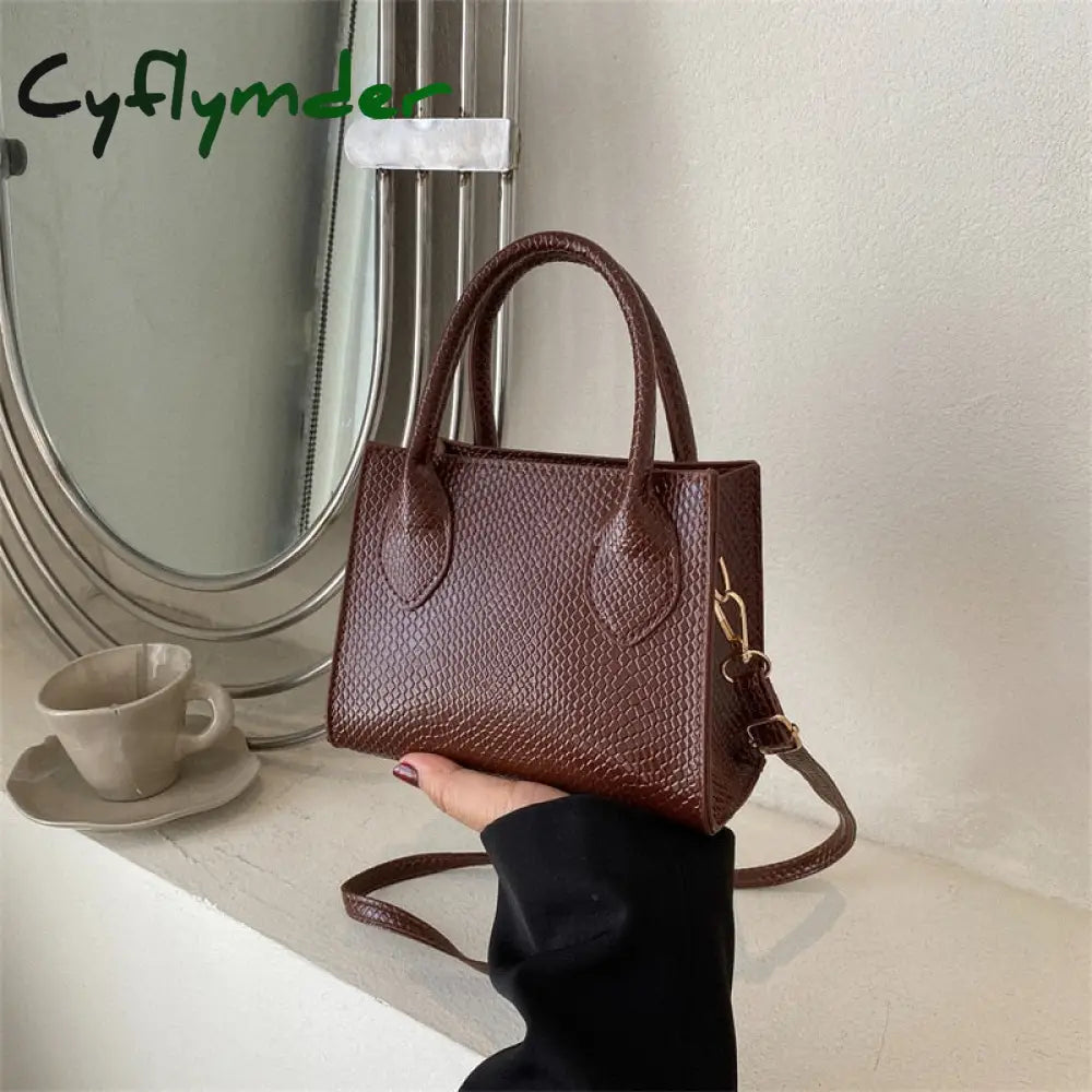 Cyflymder Fashion Mini Square Bag New Vintage Handbag Literary Crowds Shoulder Messenger Pu Leather