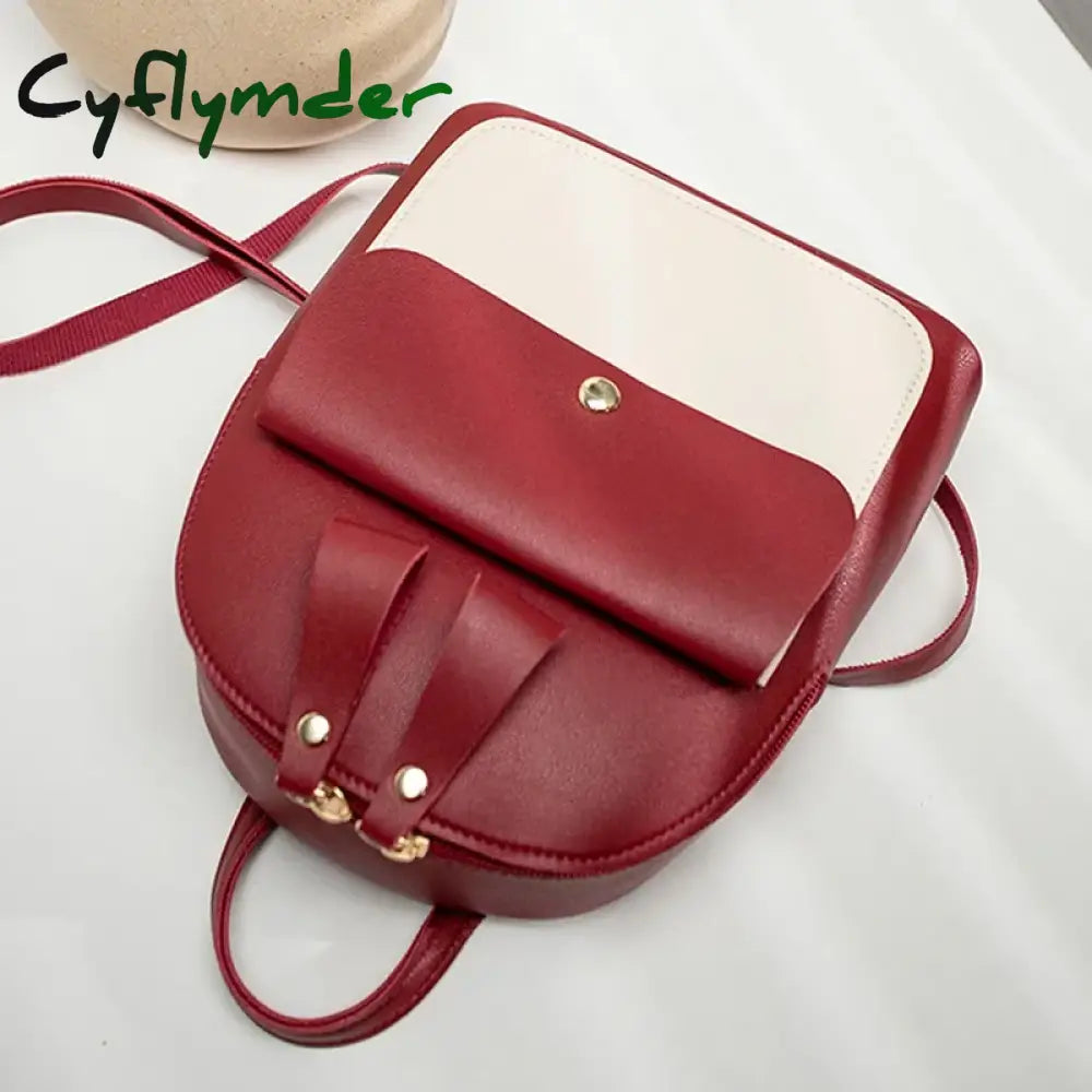 Cyflymder Fashion Mini Women Backpack Multi-Function Phone Pack Patchwork Girl Purse Cell Holder