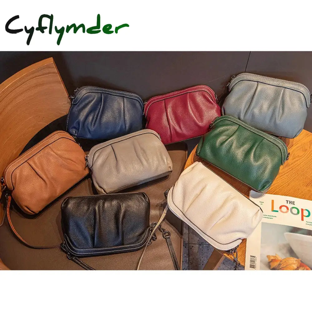 Cyflymder Fashion New High Quality Soft Real Leather Women Designer Handbags Shoulder Bags Ladies