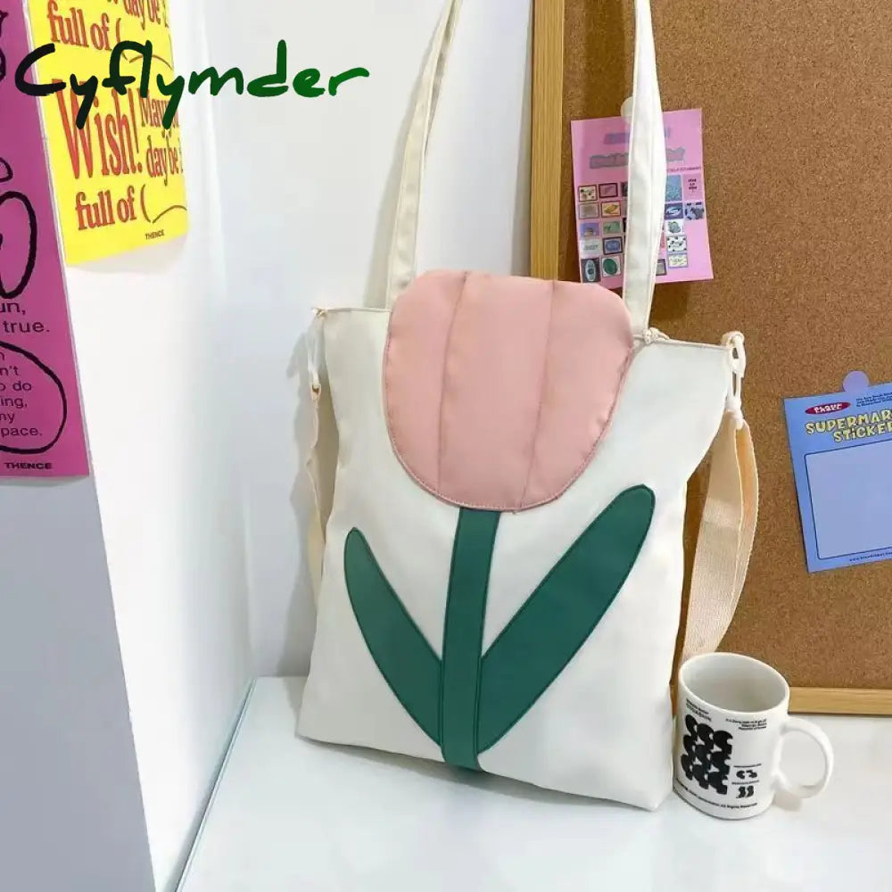 Cyflymder Fashion New Large Capacity Soft Tulip Bags Shoulder Bag Women Tote Creative Designer Lady