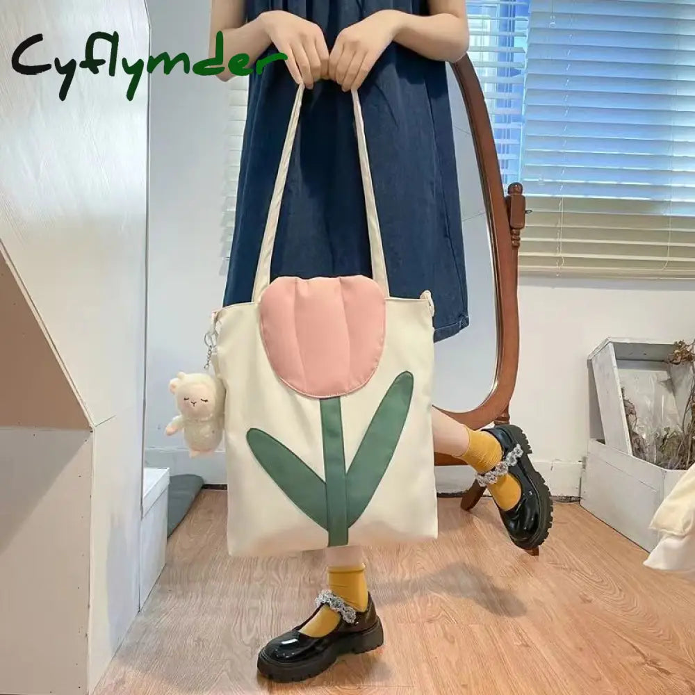 Cyflymder Fashion New Large Capacity Soft Tulip Bags Shoulder Bag Women Tote Creative Designer Lady