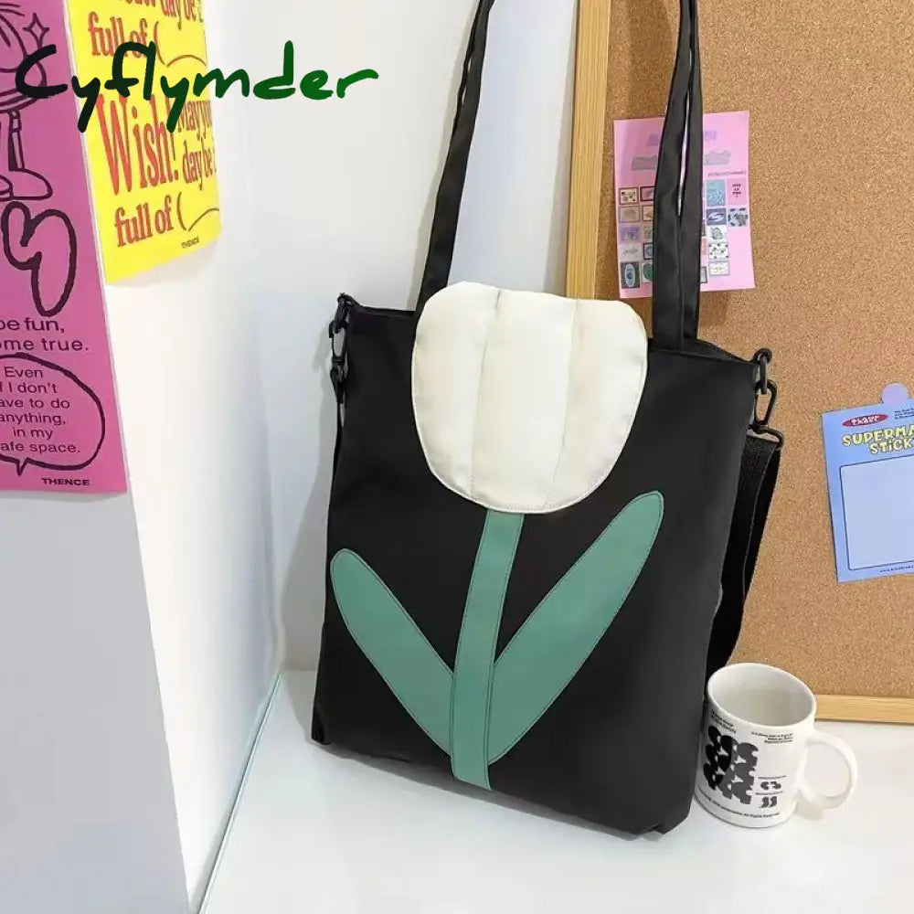 Cyflymder Fashion New Large Capacity Soft Tulip Bags Shoulder Bag Women Tote Creative Designer Lady