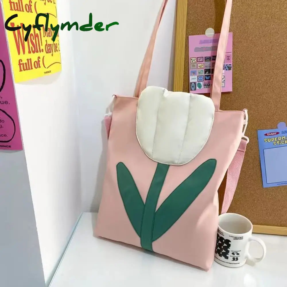 Cyflymder Fashion New Large Capacity Soft Tulip Bags Shoulder Bag Women Tote Creative Designer Lady