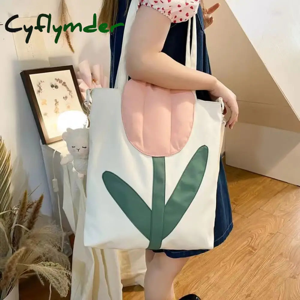 Cyflymder Fashion New Large Capacity Soft Tulip Bags Shoulder Bag Women Tote Creative Designer Lady