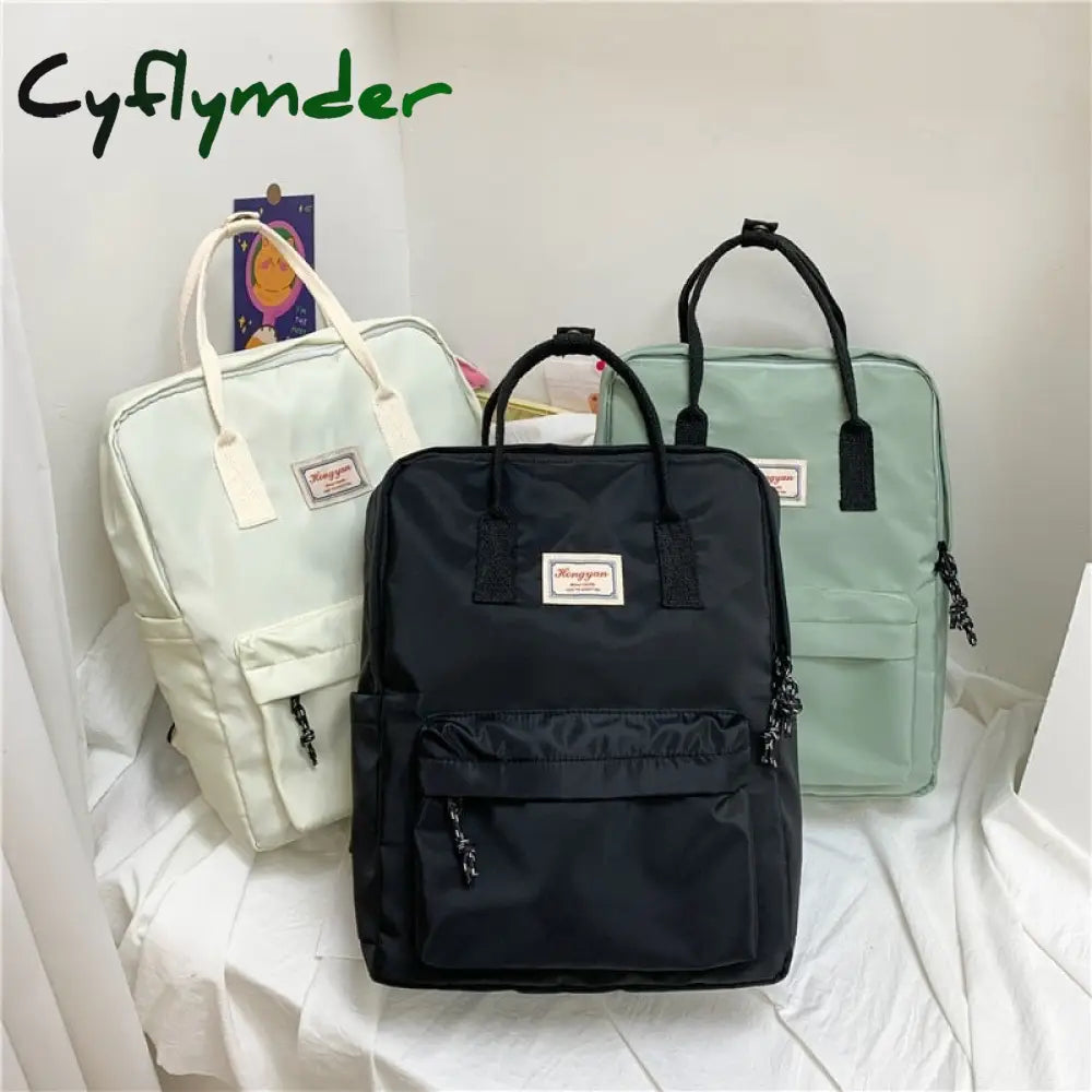 Cyflymder Fashion New Women Backpacks Nylon Waterproof Schoolbag Laptop Bagpack Junior High School