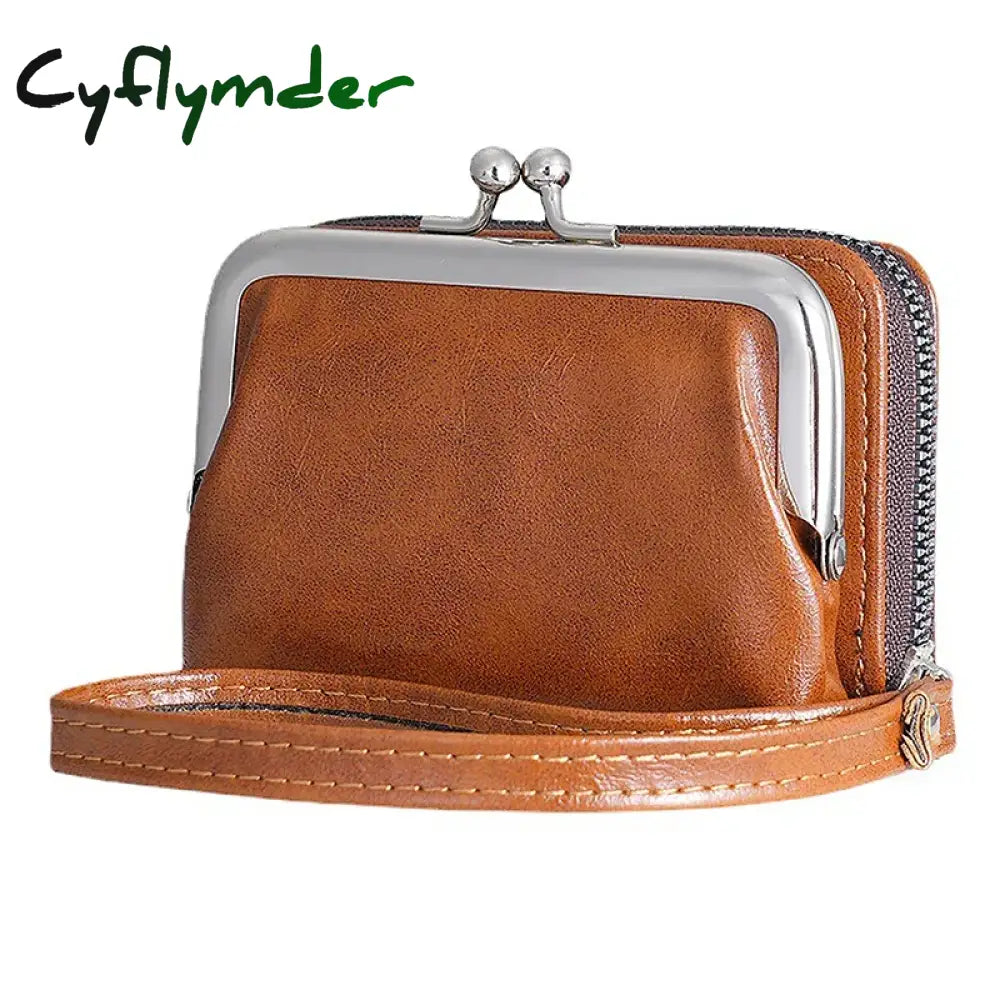 Cyflymder Fashion Niche Retro Organ Short Card Bag With Wrist Strap Style Multifunctional Women’s