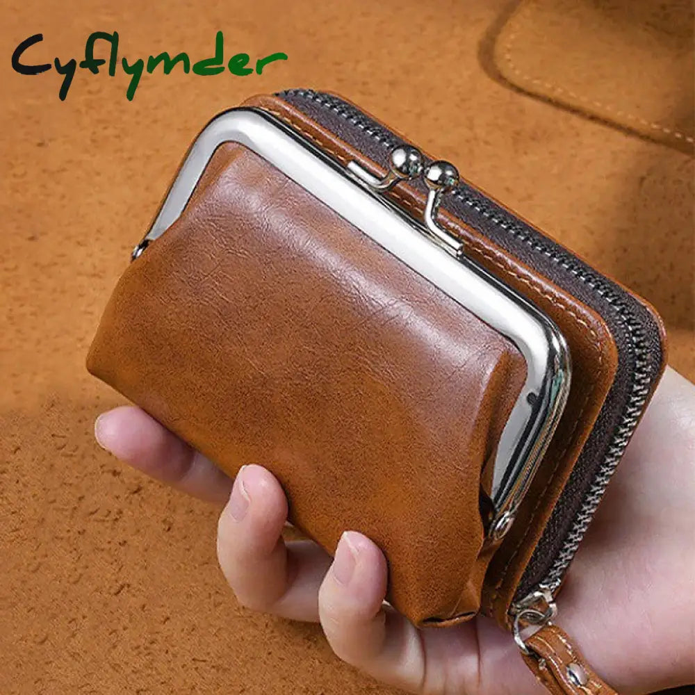 Cyflymder Fashion Niche Retro Organ Short Card Bag With Wrist Strap Style Multifunctional Women’s