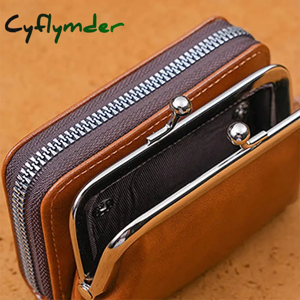 Cyflymder Fashion Niche Retro Organ Short Card Bag With Wrist Strap Style Multifunctional Women’s