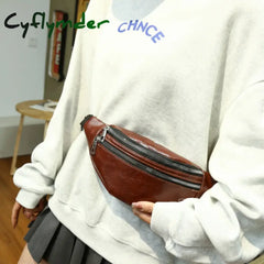 Cyflymder Fashion Outdoor Waist Bum Bag Genuine Leather Running Belt Pouch Zip Fanny Pack Chest