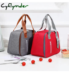 Cyflymder Fashion Oxford Cloth Insulated Lunch Bag Portable Thermal Bento Boxes Cooler Bags Food