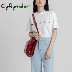 Cyflymder Fashion Patent Leather Women Shoulder Bags Vintage Female Casual Tote Handbags Large