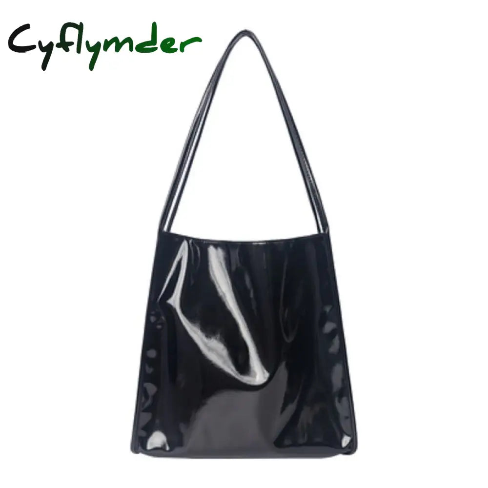 Cyflymder Fashion Patent Leather Women Shoulder Bags Vintage Female Casual Tote Handbags Large