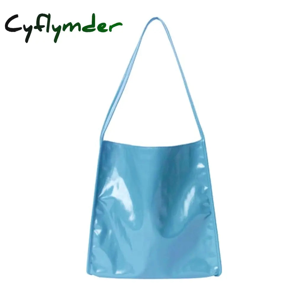 Cyflymder Fashion Patent Leather Women Shoulder Bags Vintage Female Casual Tote Handbags Large