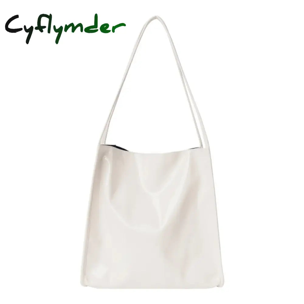 Cyflymder Fashion Patent Leather Women Shoulder Bags Vintage Female Casual Tote Handbags Large