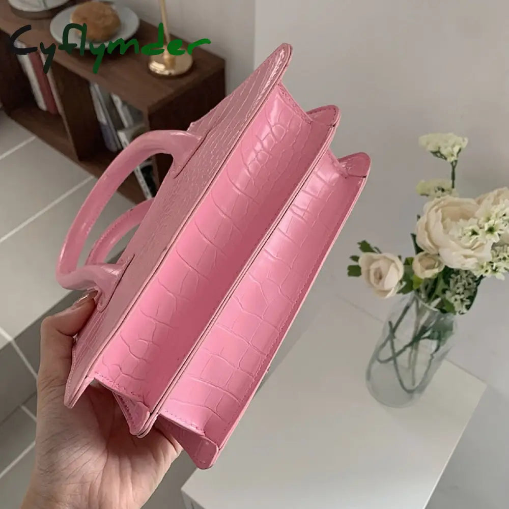 Cyflymder Fashion Pink Small Square Women Clutch Purse Handbags New Simple Ladies Messenger Bag