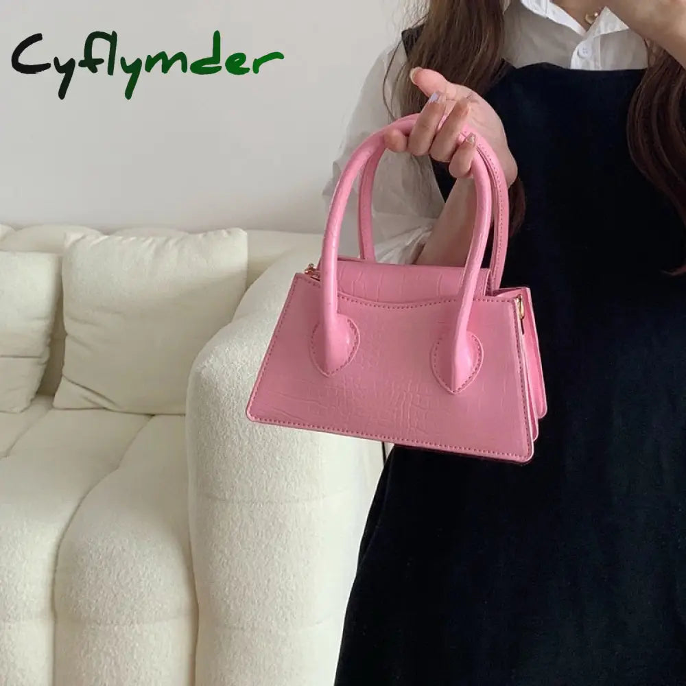 Cyflymder Fashion Pink Small Square Women Clutch Purse Handbags New Simple Ladies Messenger Bag