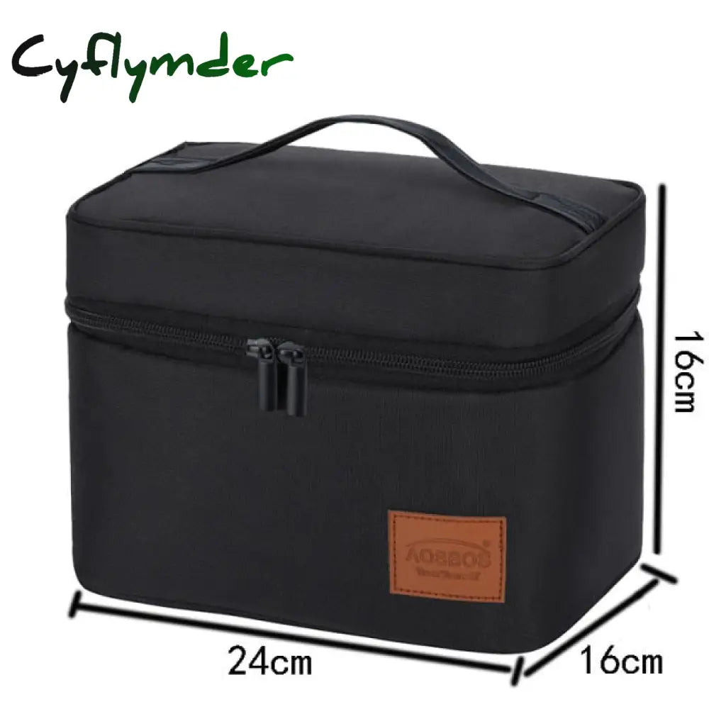 Cyflymder Fashion Portable Thermal Lunch Bags For Women Kids Men Food Picnic Cooler Box Large