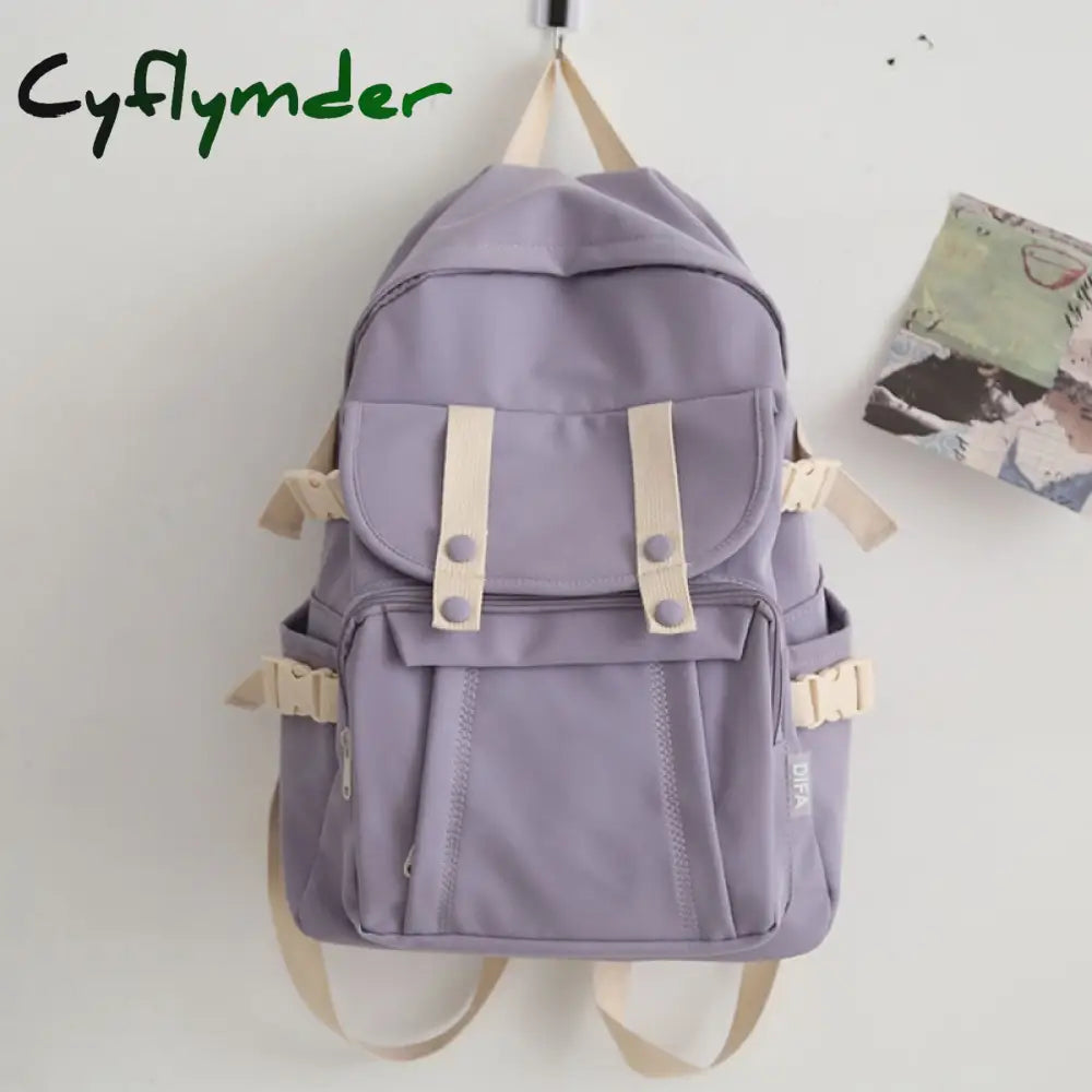 Cyflymder Fashion Preppy Style Women Backpack School Bag For Teenage Gilrs Large Capacity Oxford