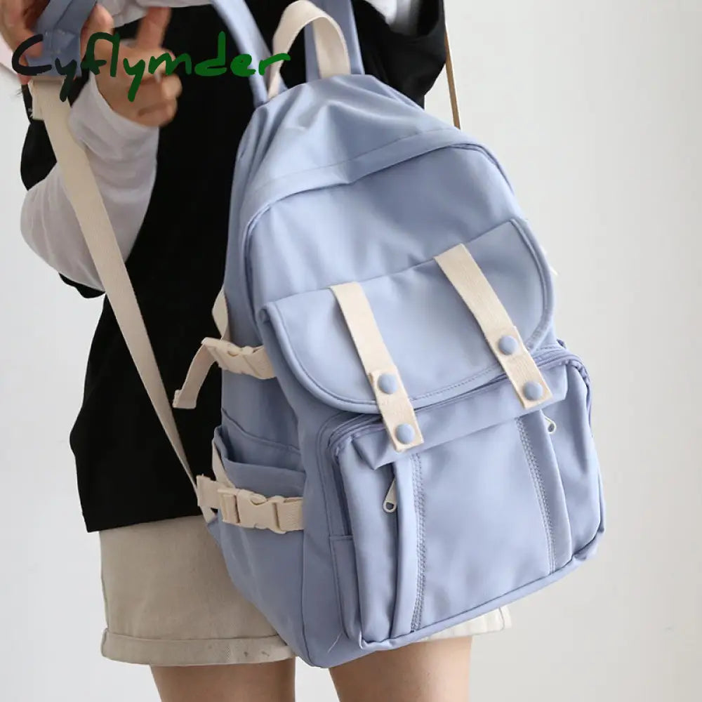 Cyflymder Fashion Preppy Style Women Backpack School Bag For Teenage Gilrs Large Capacity Oxford