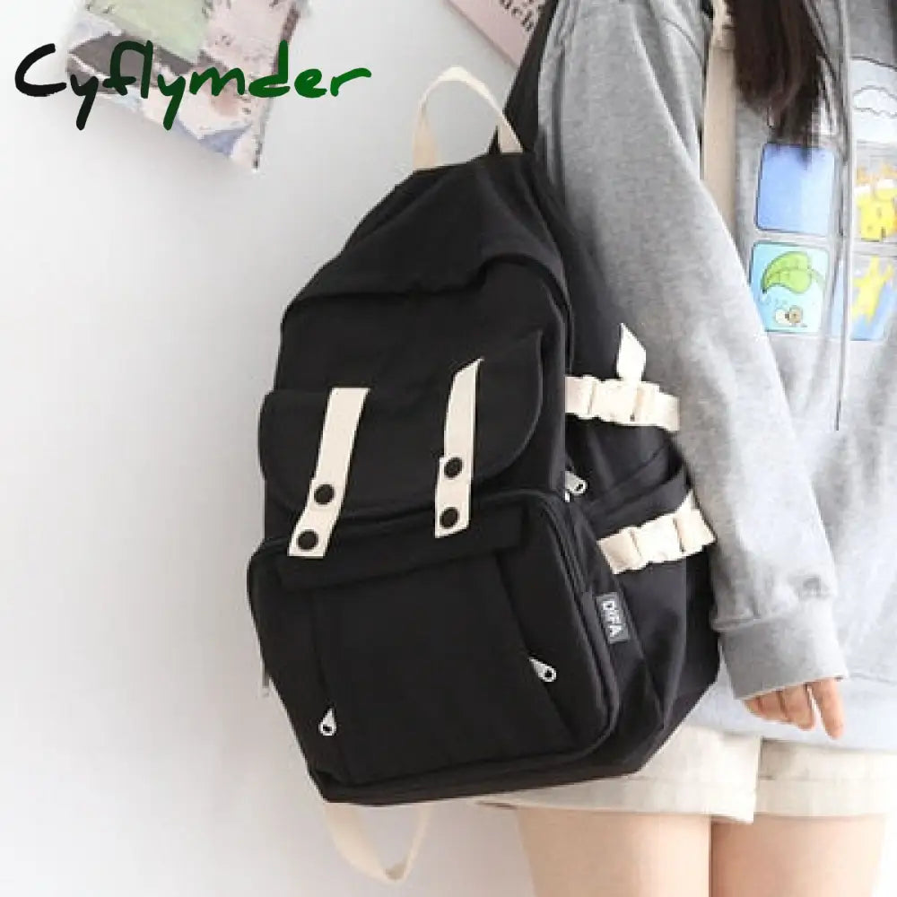 Cyflymder Fashion Preppy Style Women Backpack School Bag For Teenage Gilrs Large Capacity Oxford