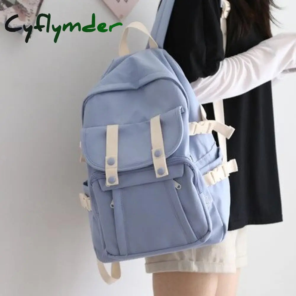 Cyflymder Fashion Preppy Style Women Backpack School Bag For Teenage Gilrs Large Capacity Oxford