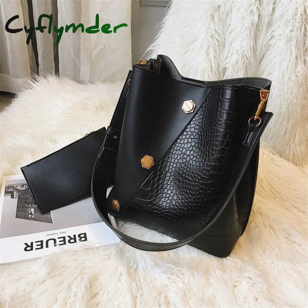 Cyflymder Fashion Pu Leather Bucket Bag Women Shoulder Bags Women’s Handbag Women Crossbody