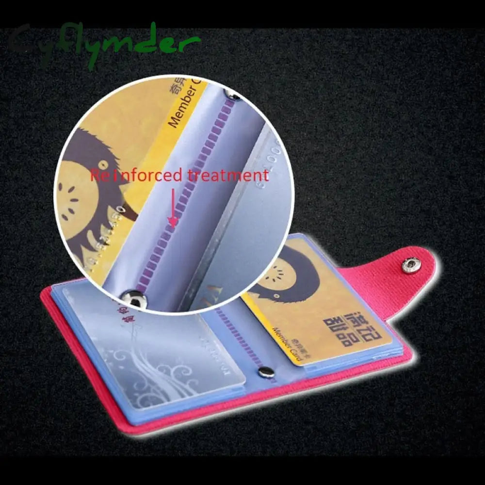 Cyflymder Fashion Pu Leather Business Card Holder Organizer Hasp Men Women Bank Credit Bag Id Wallet