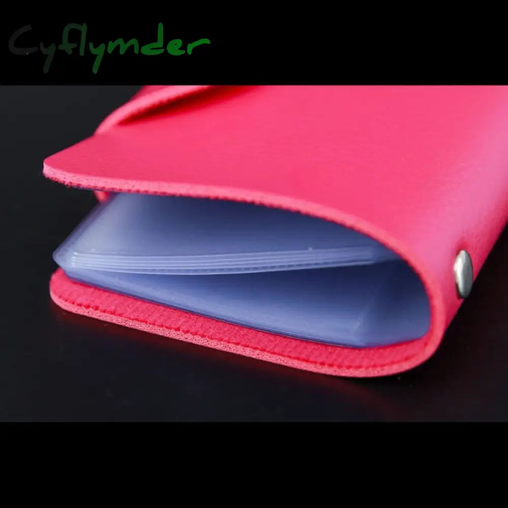 Cyflymder Fashion Pu Leather Business Card Holder Organizer Hasp Men Women Bank Credit Bag Id Wallet