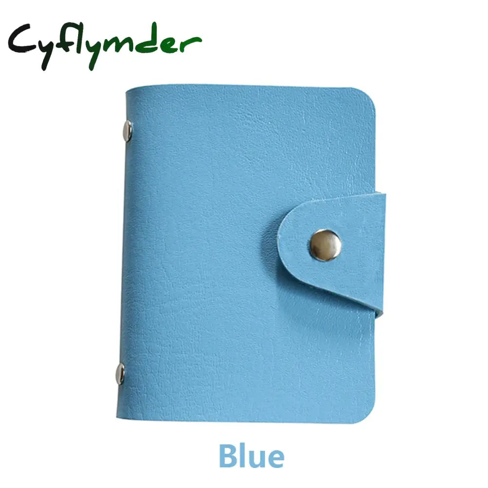 Cyflymder Fashion Pu Leather Business Card Holder Organizer Hasp Men Women Bank Credit Bag Id