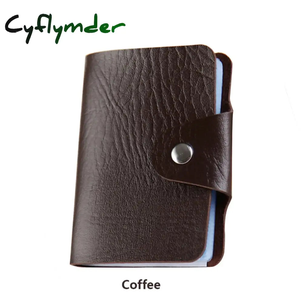 Cyflymder Fashion Pu Leather Business Card Holder Organizer Hasp Men Women Bank Credit Bag Id