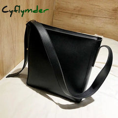 Cyflymder Fashion Pu Leather Composite Bags For Ladies Casual Solid Large Capacity Bucket Women