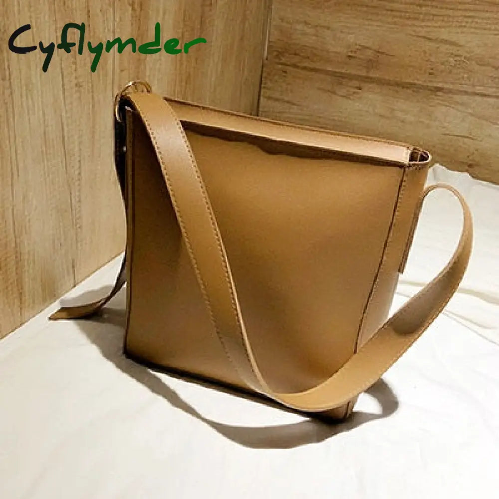 Cyflymder Fashion Pu Leather Composite Bags For Ladies Casual Solid Large Capacity Bucket Women