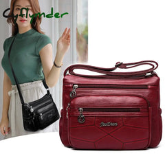 Cyflymder Fashion Pu Leather Shoulder Bag Portable Elegant Women Large Capacity Mother Daily Square