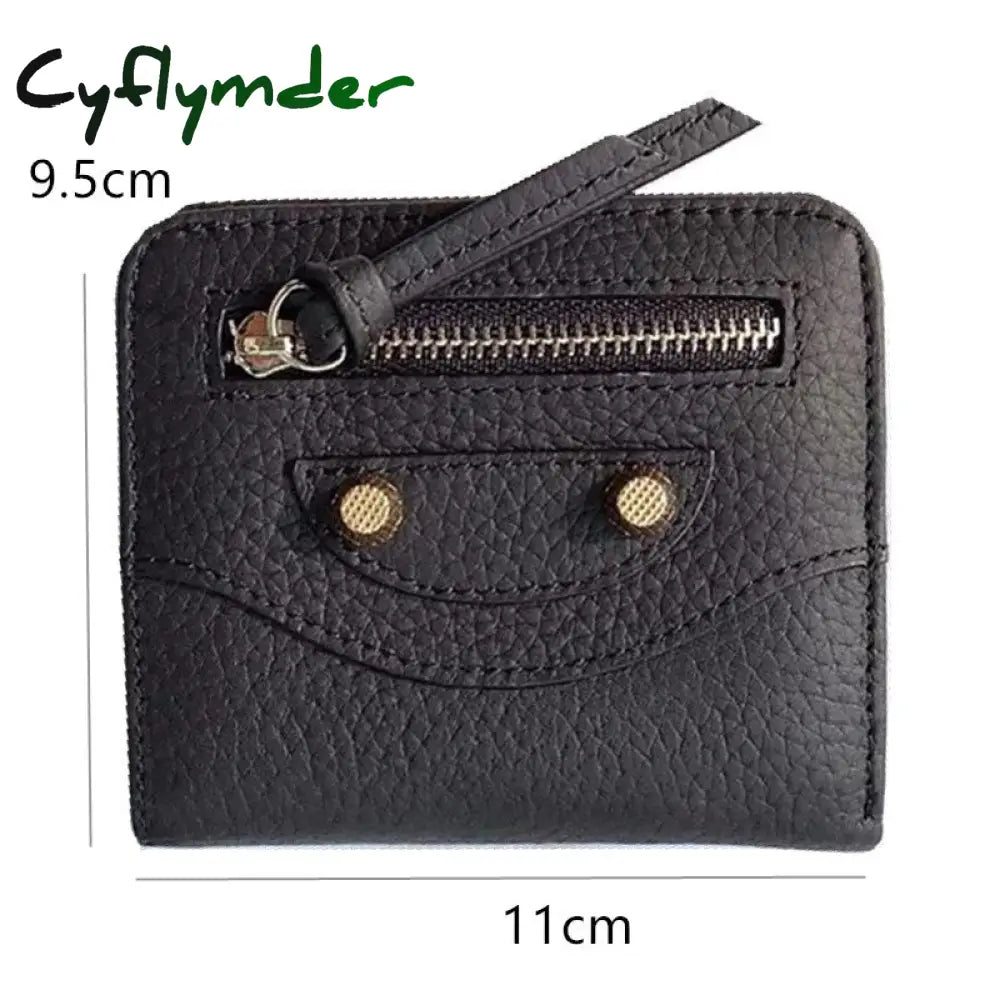 Cyflymder Fashion Pu Leather Women Short Wallets Multiple Credit Card Holders Hasp Zipper Coin