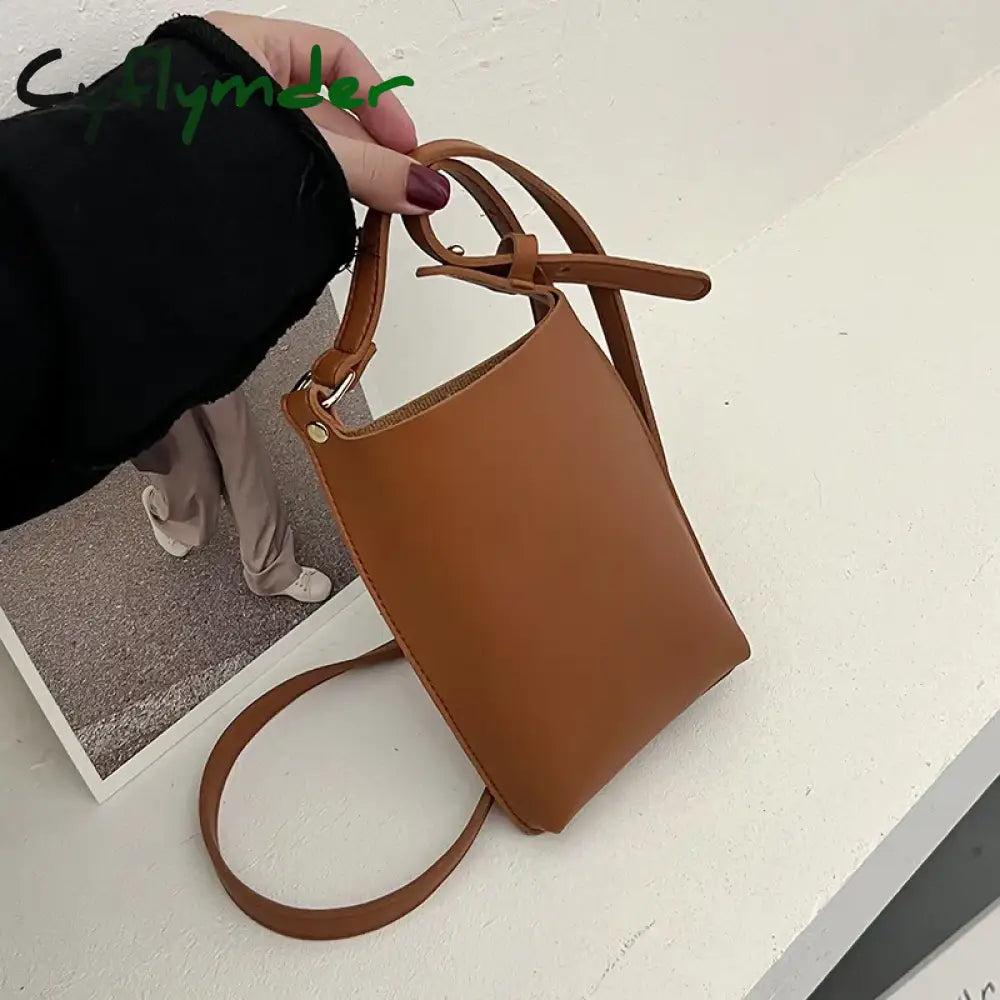 Cyflymder Fashion Pu Small Solid Crossbody Bags Women Mini Leather Shoulder Messenger Bag Clutch