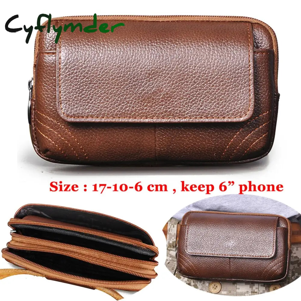 Cyflymder Fashion Quality Leather Small Summer Pouch Hook Design Waist Pack Bag Cigarette Case