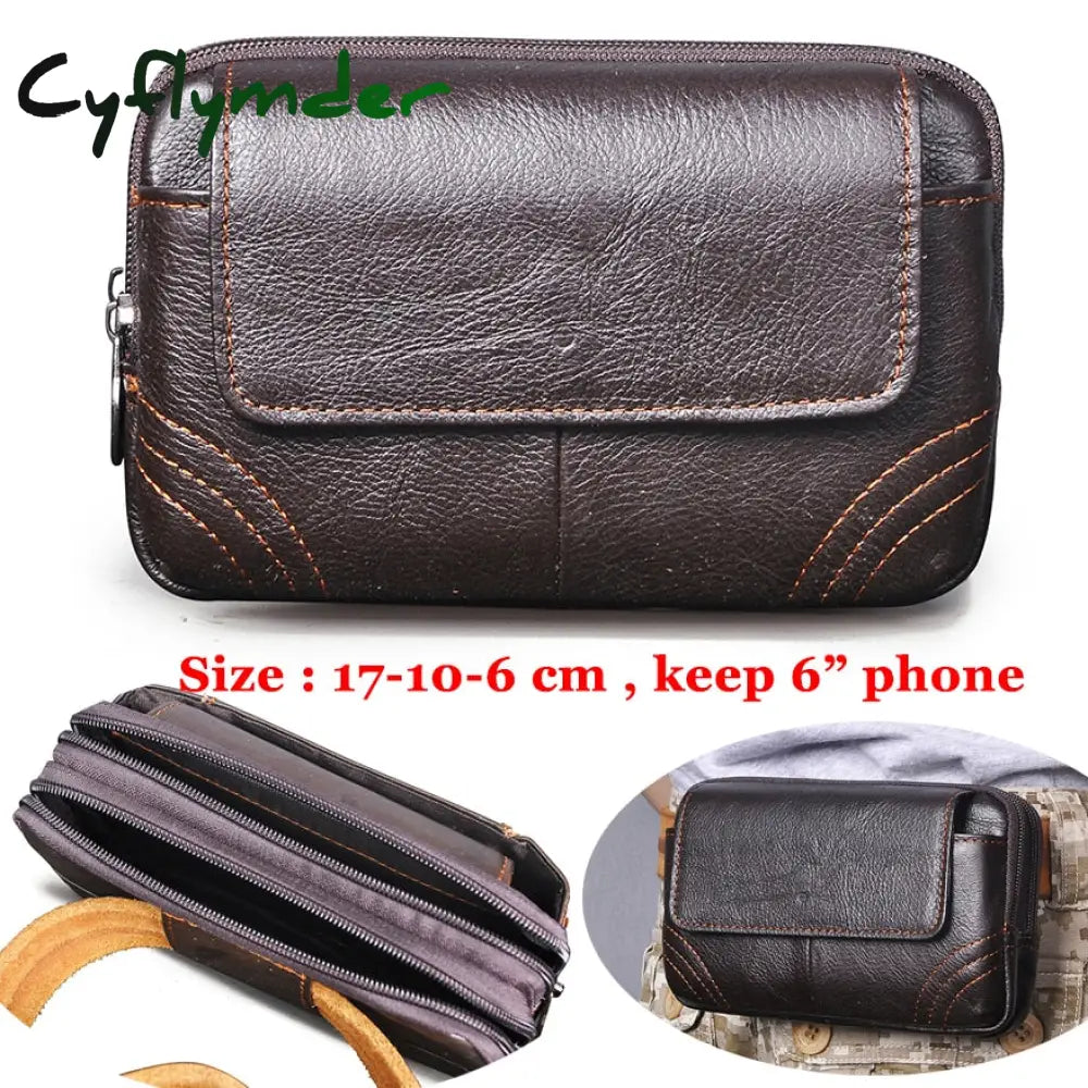Cyflymder Fashion Quality Leather Small Summer Pouch Hook Design Waist Pack Bag Cigarette Case