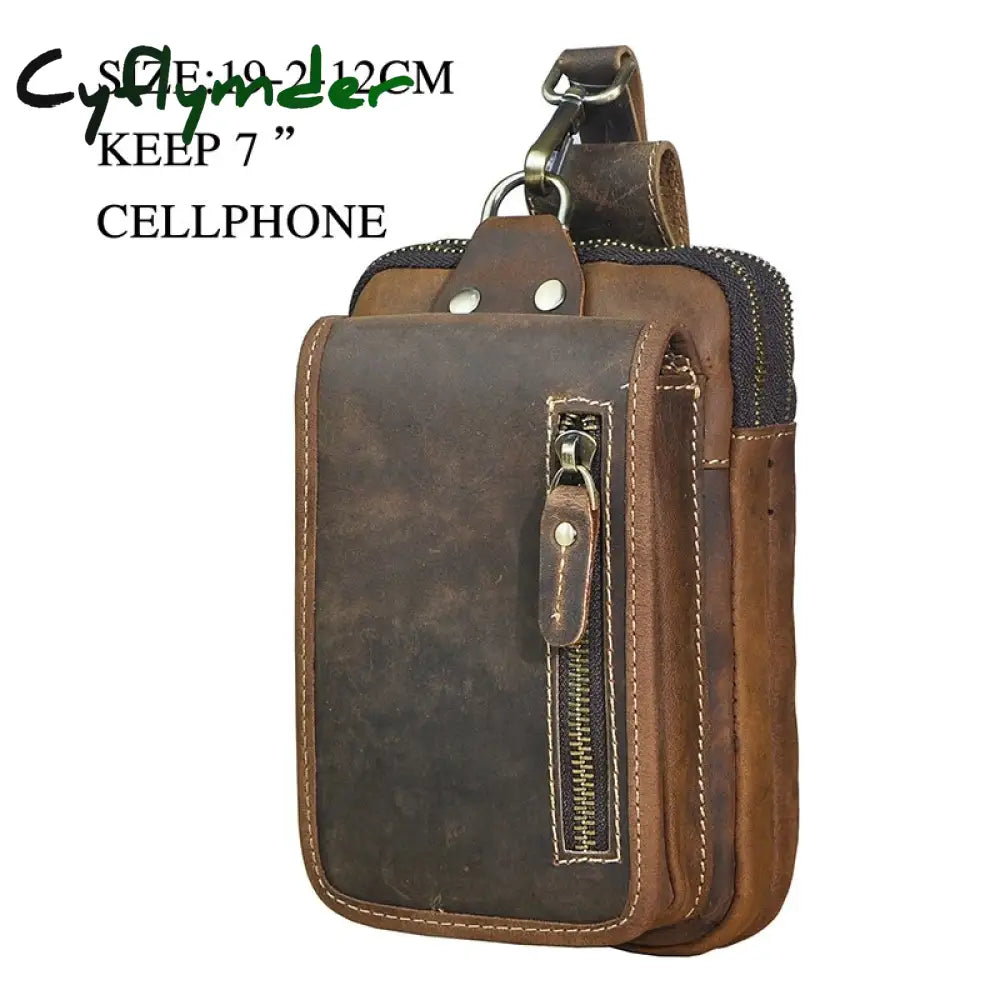 Cyflymder Fashion Quality Leather Small Summer Pouch Hook Design Waist Pack Bag Cigarette Case