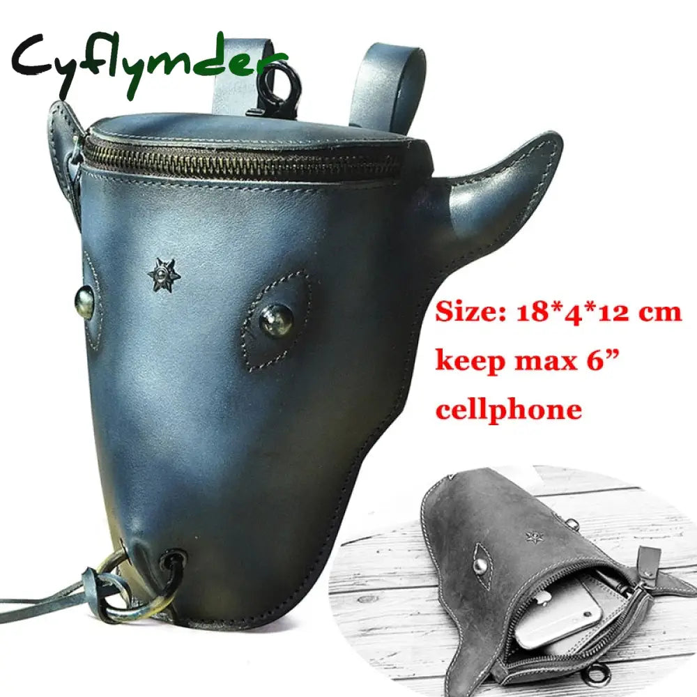 Cyflymder Fashion Quality Leather Small Summer Pouch Hook Design Waist Pack Bag Cigarette Case