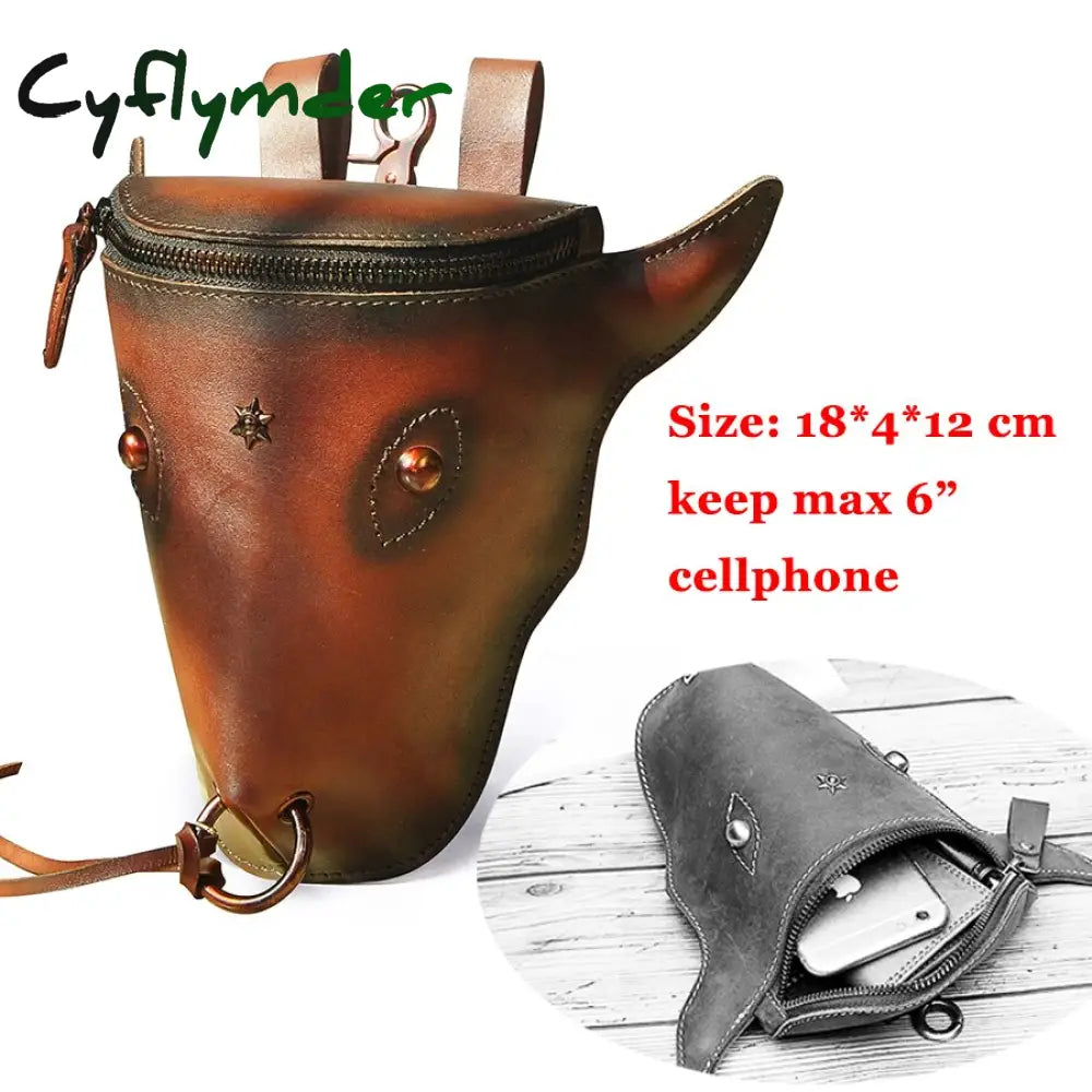 Cyflymder Fashion Quality Leather Small Summer Pouch Hook Design Waist Pack Bag Cigarette Case