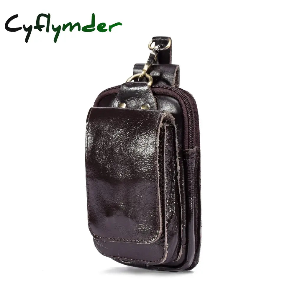 Cyflymder Fashion Quality Leather Small Summer Pouch Hook Design Waist Pack Bag Cigarette Case