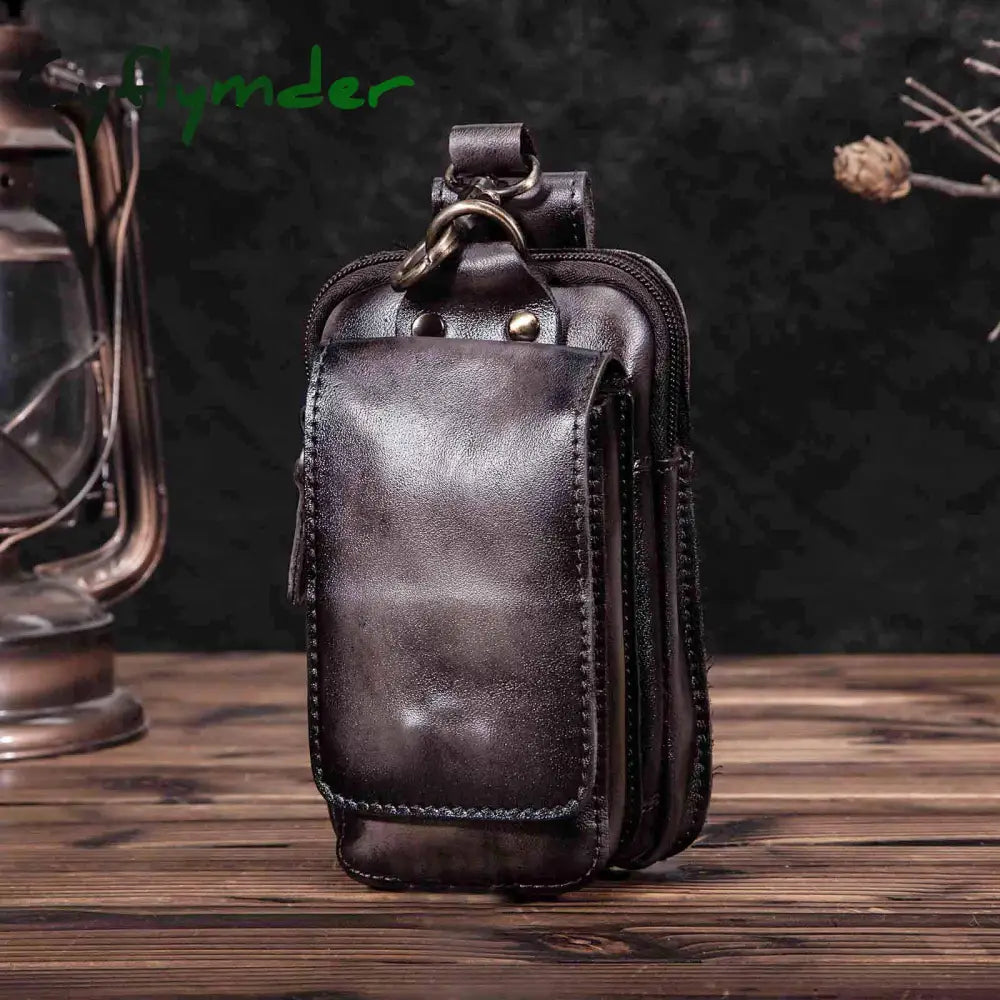 Cyflymder Fashion Quality Leather Small Summer Pouch Hook Design Waist Pack Bag Cigarette Case