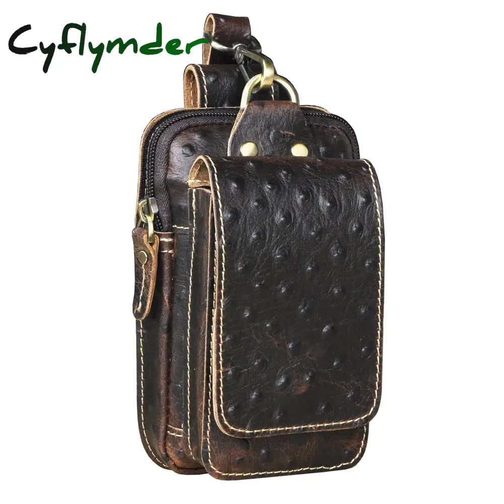 Cyflymder Fashion Quality Leather Small Summer Pouch Hook Design Waist Pack Bag Cigarette Case