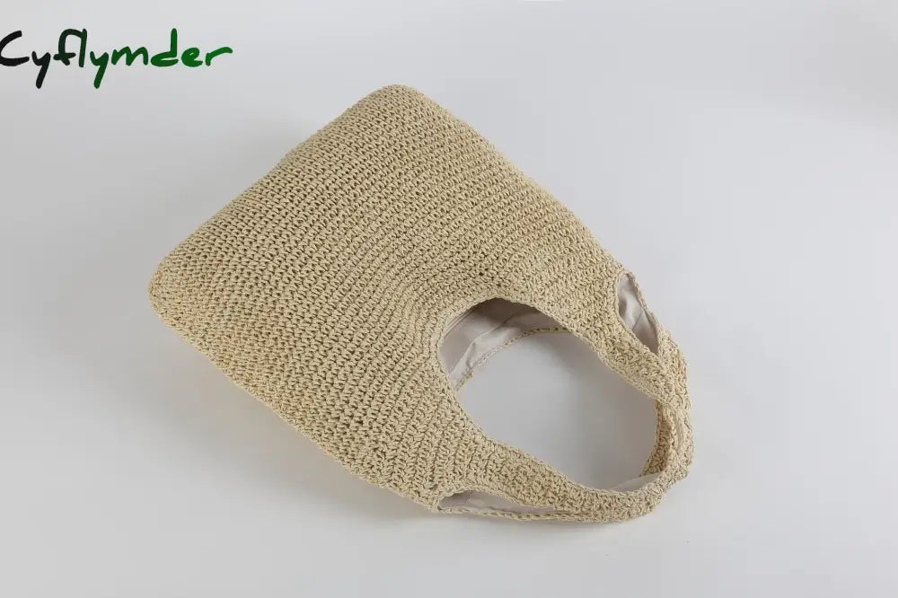 Cyflymder Fashion Rattan Women Shoulder Bags Wikcer Woven Female Handbags Large Capacity Summer