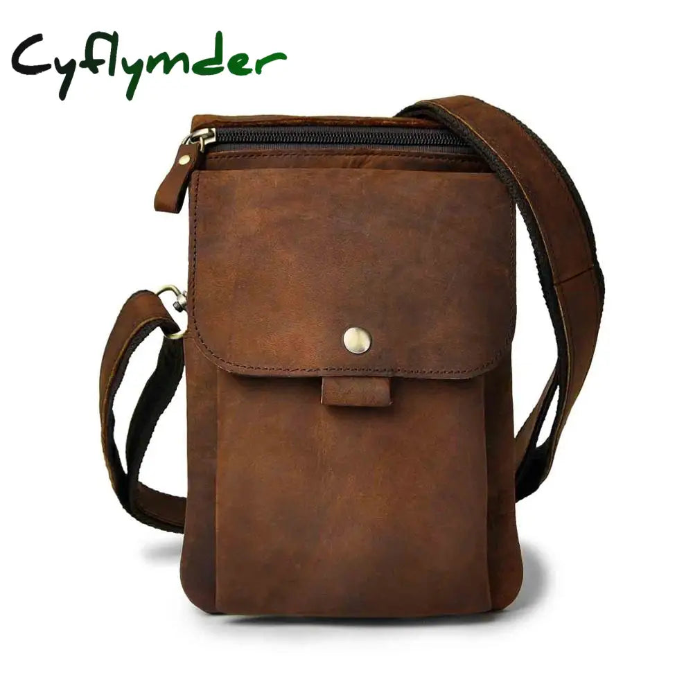 Cyflymder Fashion Real Leather Multifunction Casual Waist Pack Cross-Body Bag Satchel Messenger Hip