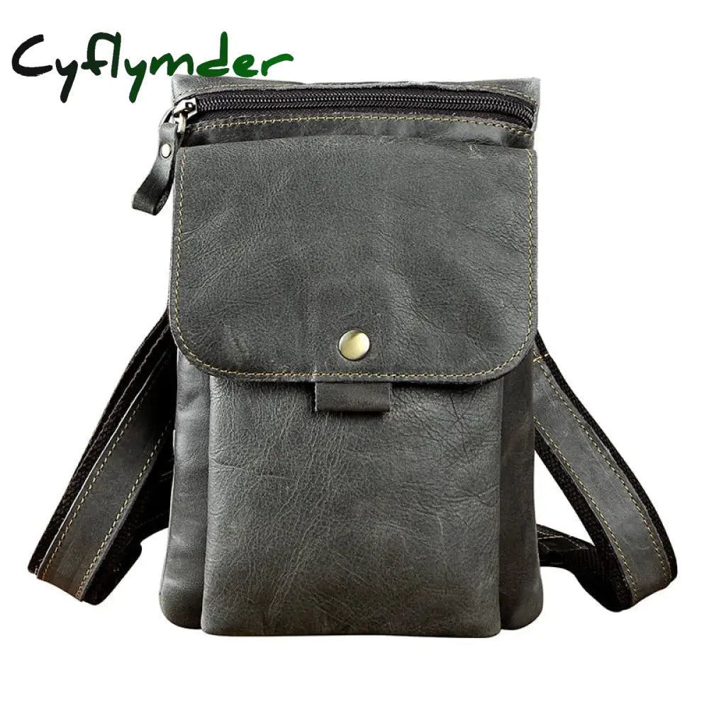 Cyflymder Fashion Real Leather Multifunction Casual Waist Pack Cross-Body Bag Satchel Messenger Hip